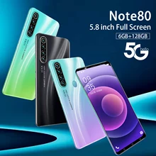 

Cell Phone Note80 5G Dual SIM 5.8 inch MTK6898 Smartphone Android 10 12+512GB Full Screen GPS Cheap Mobile Phone World premiere