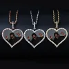 TOPGRILLZ Custom Made Photo Heart Medallions Necklace & Pendant With 4mm Tennis Chain AAA Cubic Zircon Men's Hip hop Jewelry ► Photo 1/6