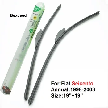 

Wiper Blade for Fiat Seicento 19"+19" Bexceed of Car Windshield Flat Rubber 1998-2003