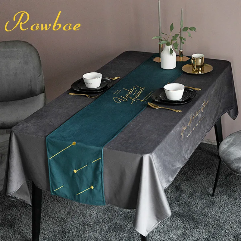 

ROWBOE home velvet modern minimalist Nordic table decoration cloth TV cabinet coffee table Shoe cabinet table flag bed flag