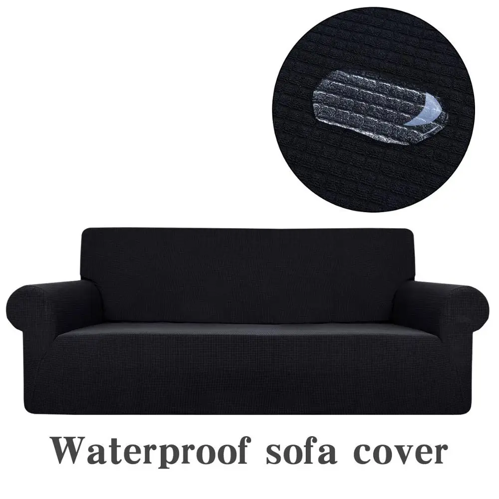 Водонепроницаемый Эластичный чехол для дивана для гостиной, твердый сетчатый чехол для дивана, чехол для дивана, стрейч дивана, чехлы для диванов, защитный диван - Цвет: black