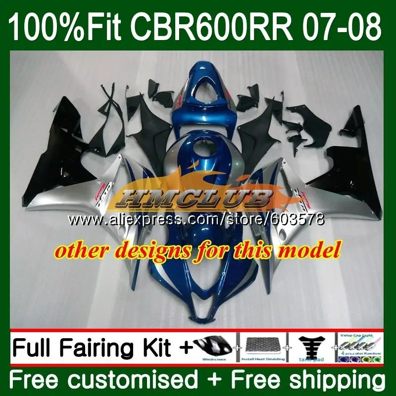 Injection For HONDA CBR 600 RR CBR600 RR 2007 2008 Gloss Black 74CL.86 CBR600RR CBR 600RR 600F5 CBR600F5 F5 07 08 OEM Fairings