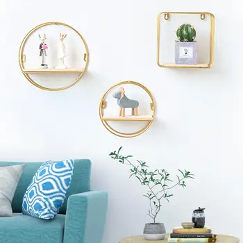

European Light Luxury Style Creative Wrought Iron Gold Racks DIY Wall Decor Holder Home Living Room Bedroom Wall Scene Layout Fi