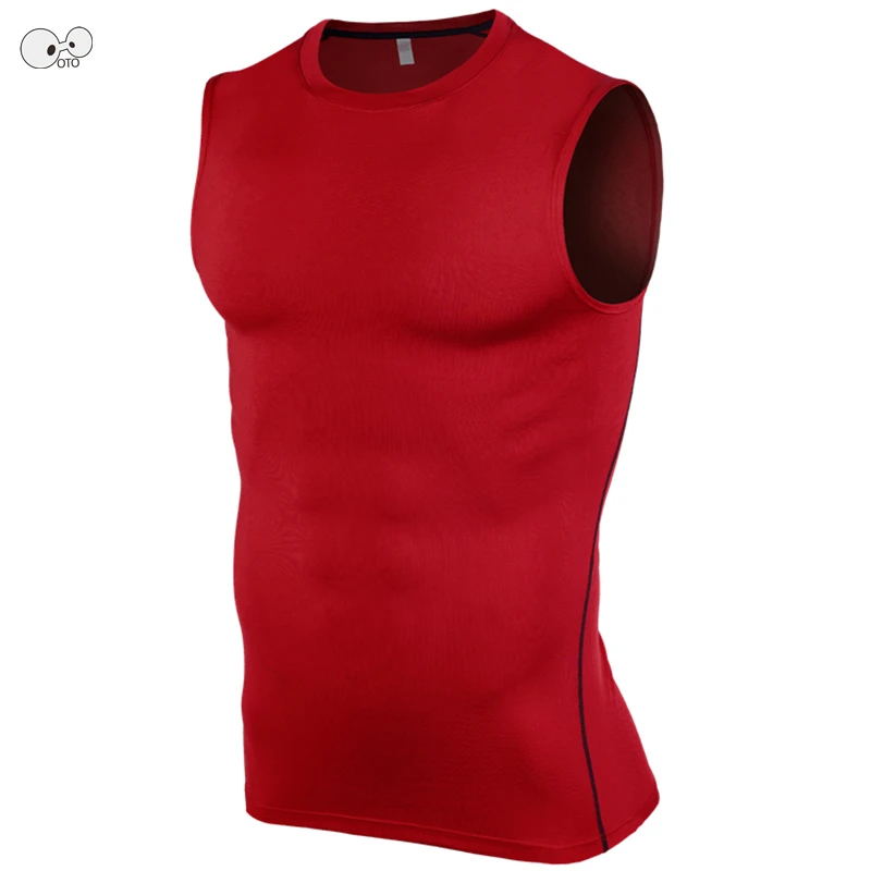 

Compression Sleeveless Gym Fitness Tank Tops Men's Sportswear Quick Dry Outdoor Running Shirts High Elastic Sport Jogging Vest