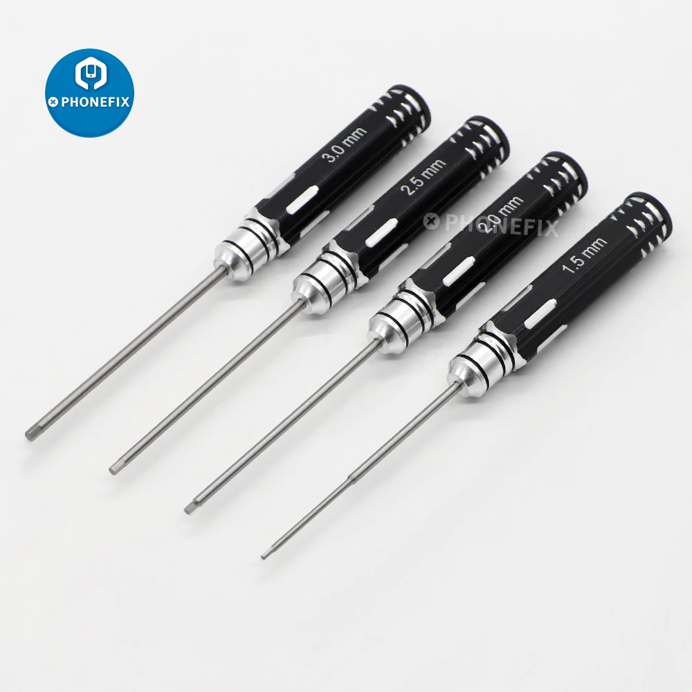 

4Pcs 1.5MM 2.0MM 2.5MM 3.0MM Black Hex Drivers Hex Screwdriver Tools Kit Allen Wrench Repair Tool Set for DJI Drone RC Car Boat
