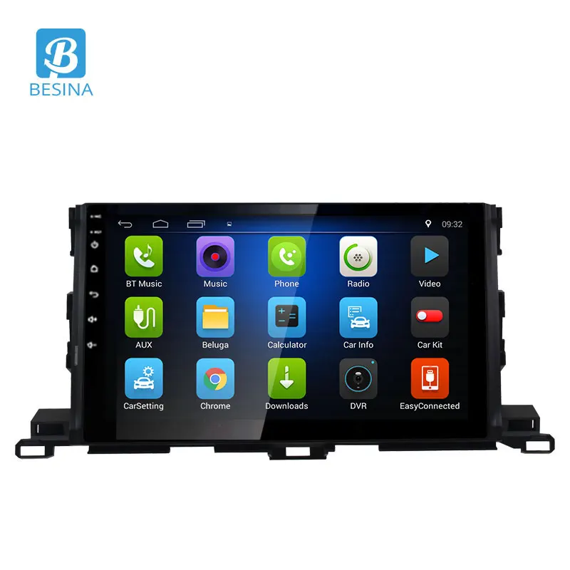 Besina 10,1 дюймов Android 9,0 Автомагнитола для Toyota Highlander мультимедийный плеер gps Навигация Аудио 2G+ 32G стерео четырехъядерный