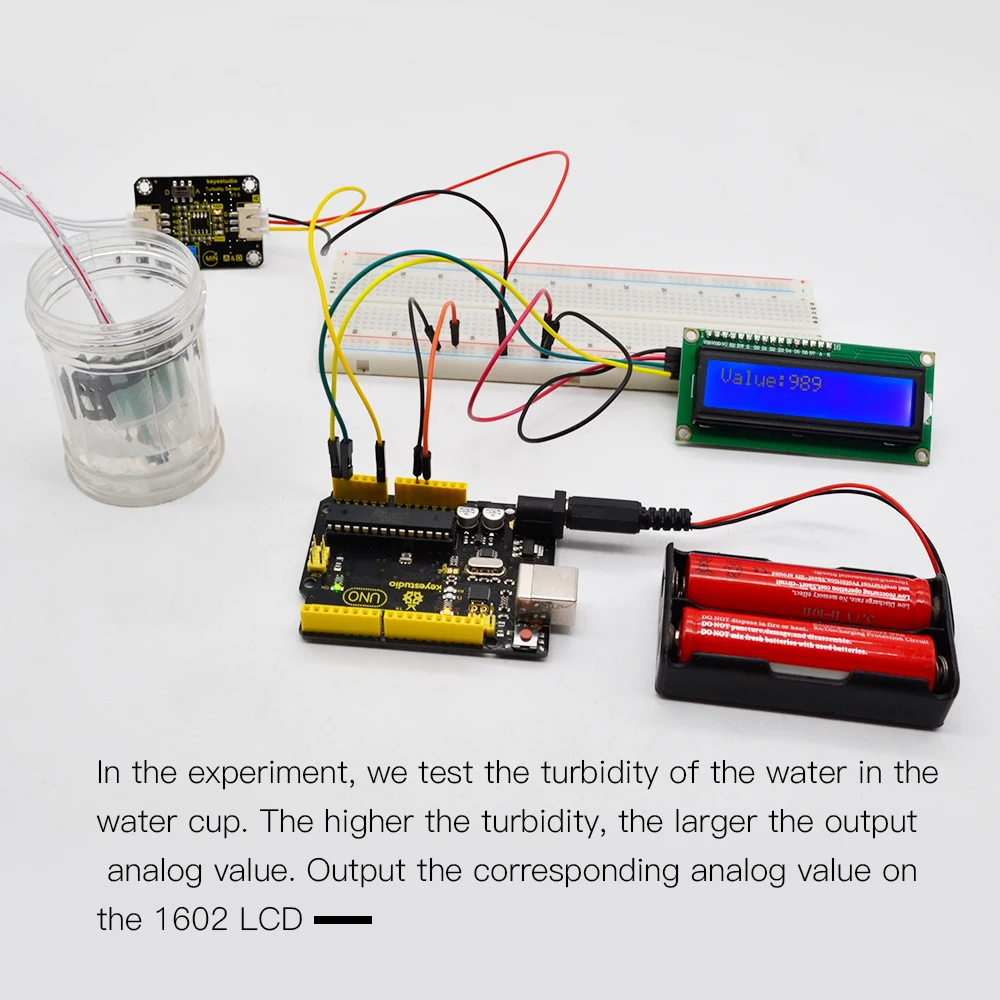 Фото Датчик Мутности Keyestudio V1.0 с проводами для тестирования воды Arduino №2