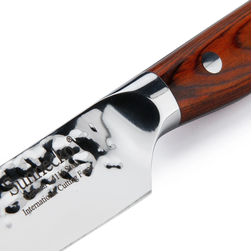 SUNNECKO нож шеф-повара, немецкие 1,4116 стальные лезвия, острые кухонные ножи для резки мяса, палисандр, ручка Santoku, Кливер, нож, инструмент