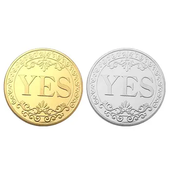 

Floral Two-sided YES Letter Ornaments Collection Arts Gifts Souvenir Commemorative Coin Collection Enthusiasts Challenge Coin Ma