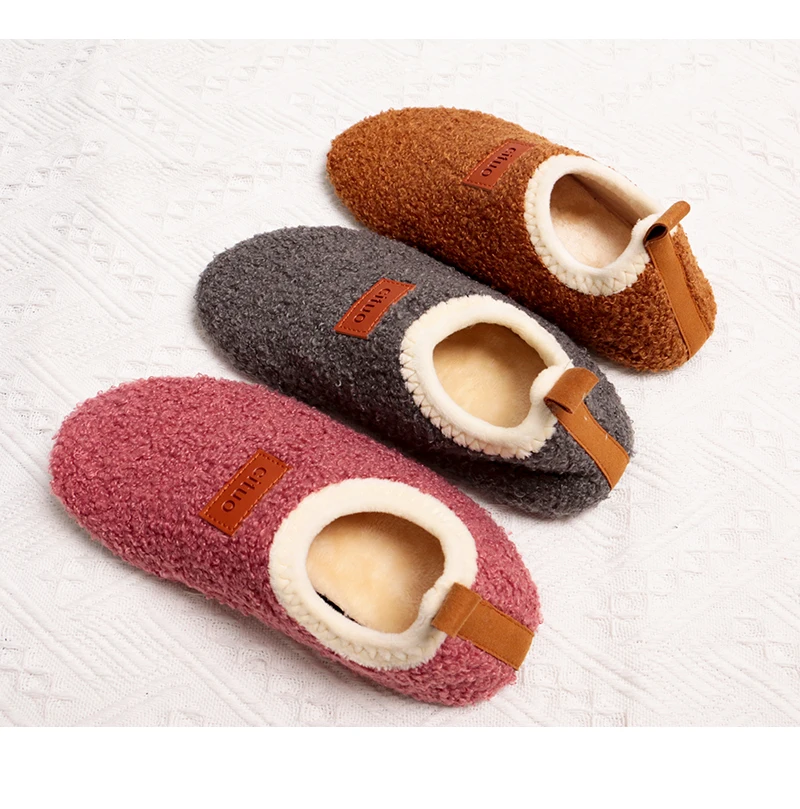 extra wide fit children's shoes Winter Children Cashmere Slippers Kids Soft Warm Sock Floor Shoes Boys Rubber Soles Non-slip Cotton Slippers Indoor Home Shoes children's shoes for adults