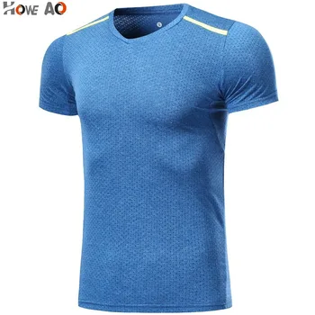 

HOWE AO Men's Running T-Shirts, Quick Dry Compression Sport T-Shirts, Fitness Gym Running Shirts Tees, Men's Soccer Jersey