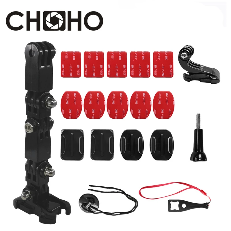 

Adjustment Base Mount Riding for gopro hero 8 7 5 6 xiaomi yi 4k sjcam DJI OSMO Action Camera Helmet Belt Chin Mount Accessory