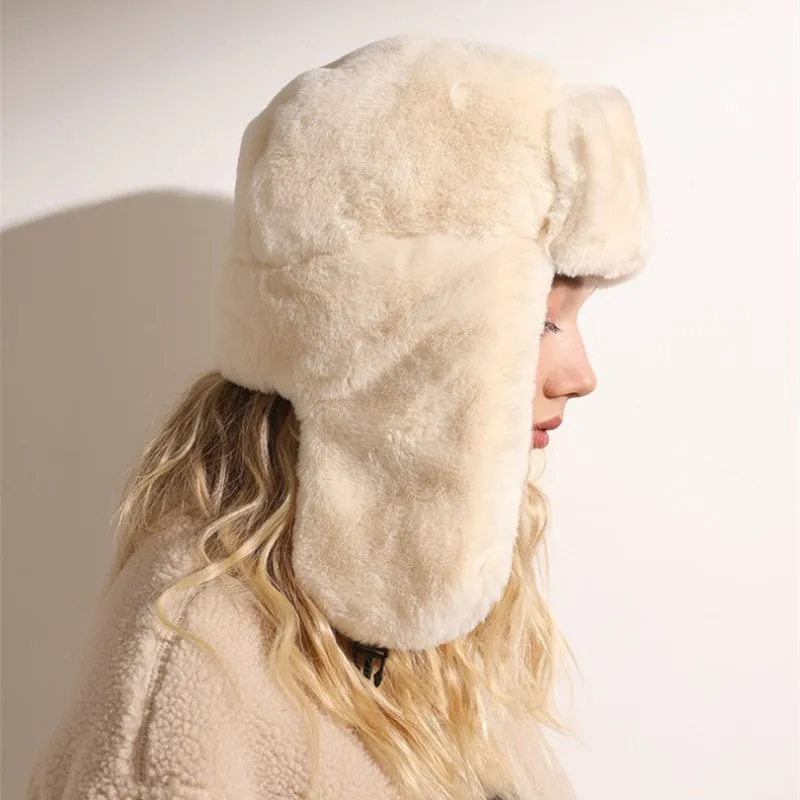 Warm Ear Protector Bomber Fur Hats Tied 
