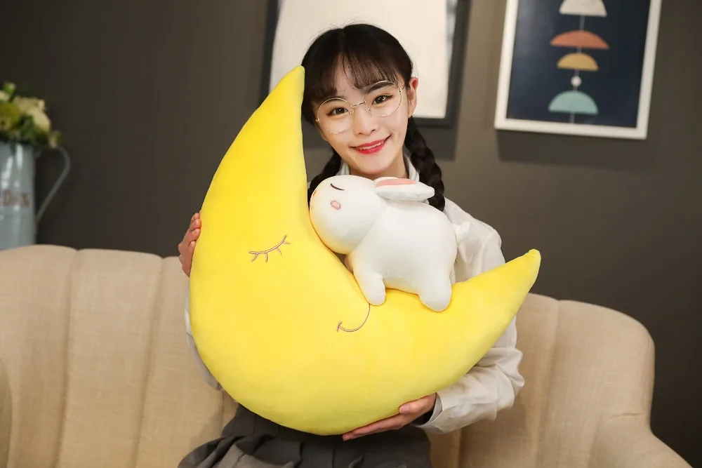 Almofada do Bebê Decoração para Casa Novo Adorável Huggable Pelúcia Travesseiro Lua Macia Lance Crianças Sofá Meninas & Almofada Kuy 14 macia lance travesseiro lua almofada do bebê