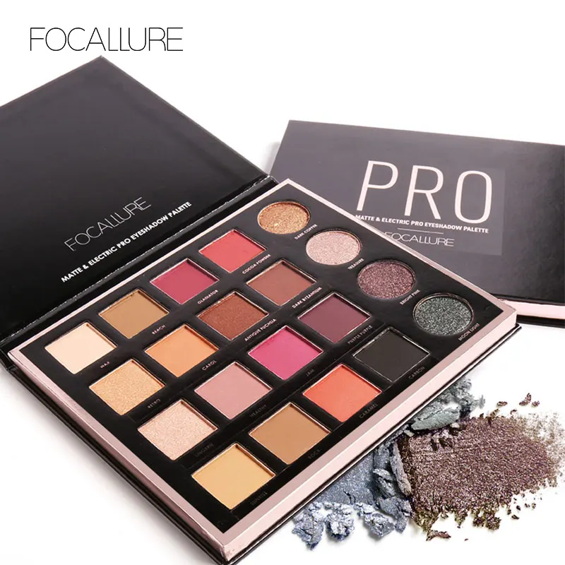 FOCALLURE Новый 20 цветов матовый и Электрический Pro блеск для век телесный палитра