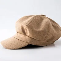 1 шт. шляпа Женская винтажная однотонная Шерстяная кепка Newsboy восьмиугольная кепка Новое поступление повседневная Летняя шапка женские регулируемые кепки - Цвет: camel