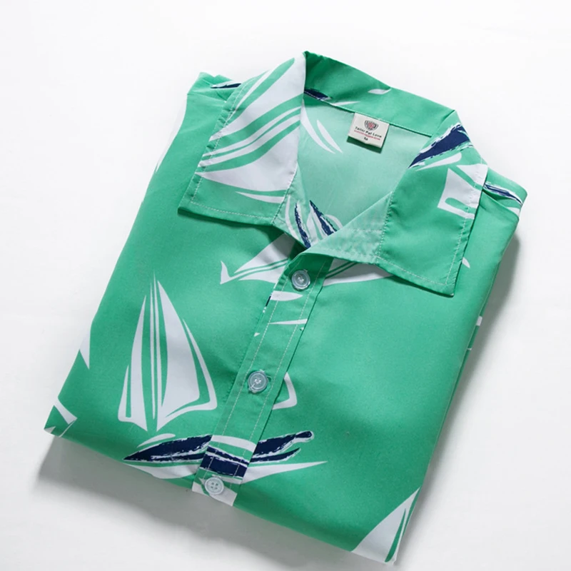 Tailor Pal Love Summer Men Shirts High Quality Polyester Casual Printed Plus Size Beach Shirts soft and comfortable