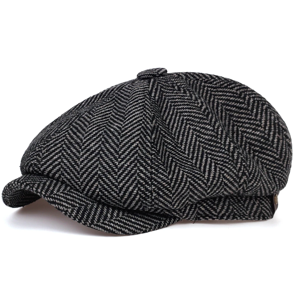 flat beret cap Fashion Wool Newsboy Caps Mens Herringbone Flat Caps Women Men British Painters Hats Soft Autumn Winter Caps Hats casquette flat beret cap Berets