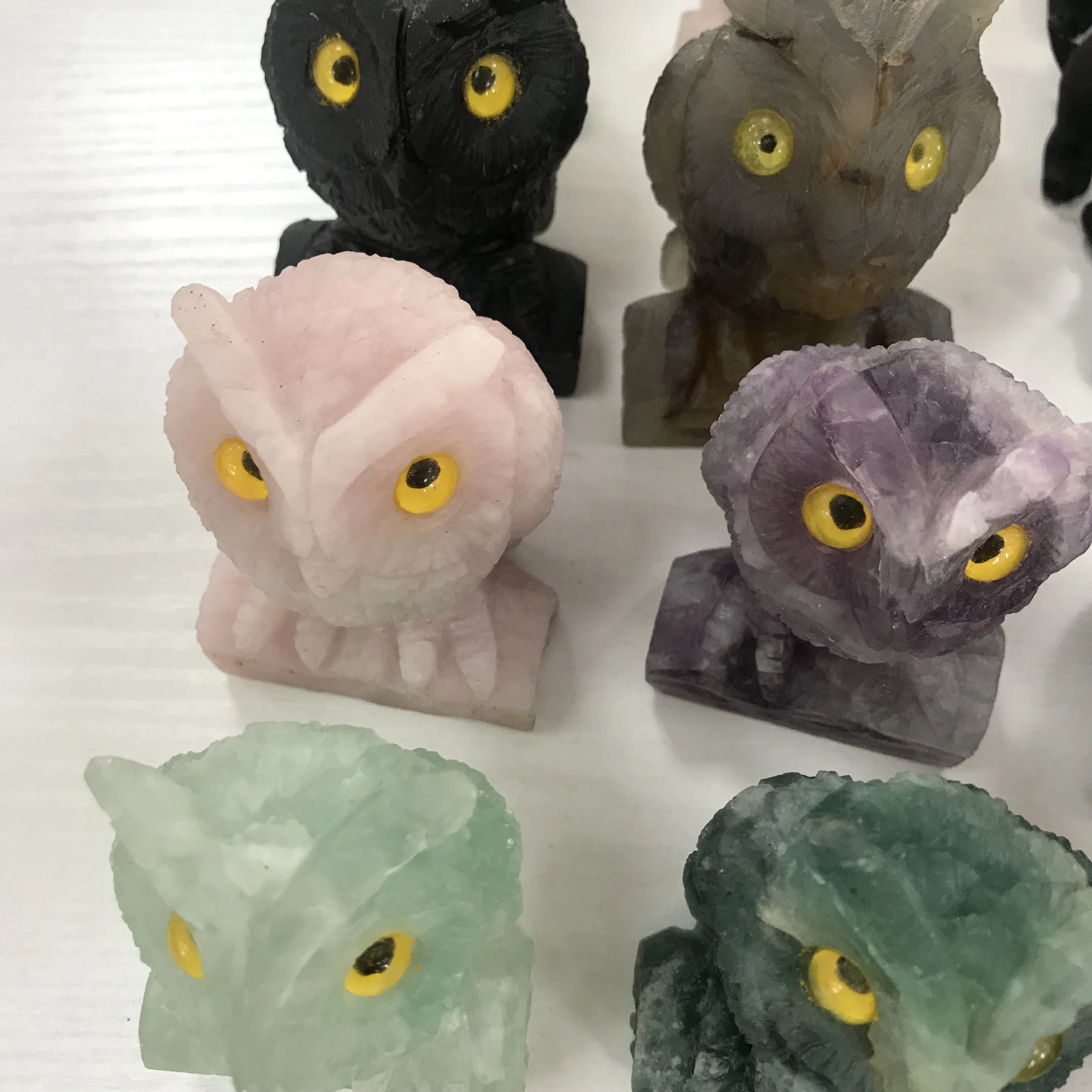 High Quality 3 inches Natural Rose Quartz Night Owl Shape Stone Hand Crafted& Polished For Gift&Home Decor WT