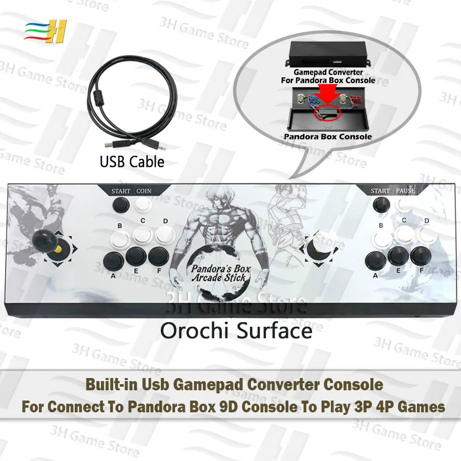 orochi Встроенный Pandora Box 9D Usb конвертер геймпада консоль для подключения к Pandora Box 9D контроллер консоль для игры 3P 4P аркадная игра - Цвет: orochi