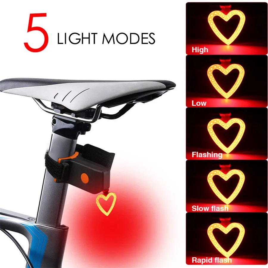 Powerful bike lights USB charging bicycle tail light waterproof LED bike night warning safety smart light lampka rowerowa 35A5 (8)
