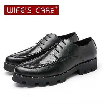 

High Quality Breathable Men's Oxford Shoes Dress Shoes Men Flats Fashion Thick Bottom Leather Casual Shoes Work Shoes