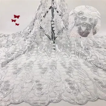 

Cassiel French Lace Fabric High Class African Laces Fabric Double Organza With Sequins Embroidery For Sewing Beauty Women Dress