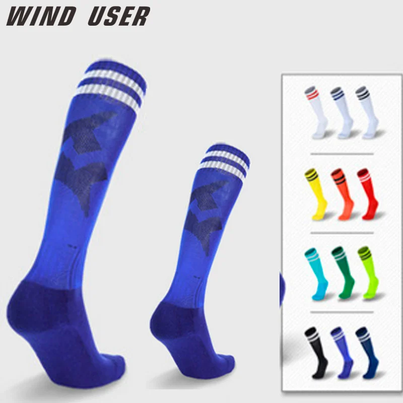 

Adult Sports Soccer Socks Kids Breathable thick Running Football Sock knee-high Long Stocking Compression Professional Socks Men
