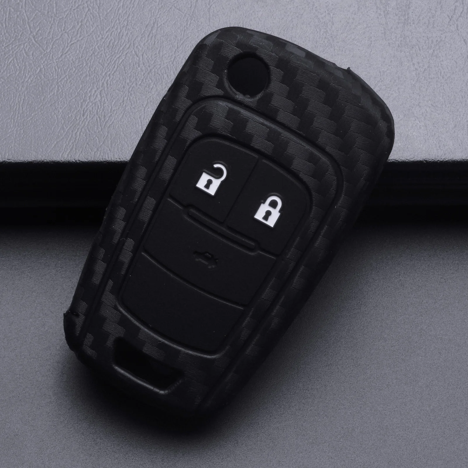 10pcs Silicone Carbon Remote Car Key Case Cover For Chevrolet Cruze Epica Lova Opel Insignia Astra Zafira Buick 2/3 Button - Название цвета: Only Cover
