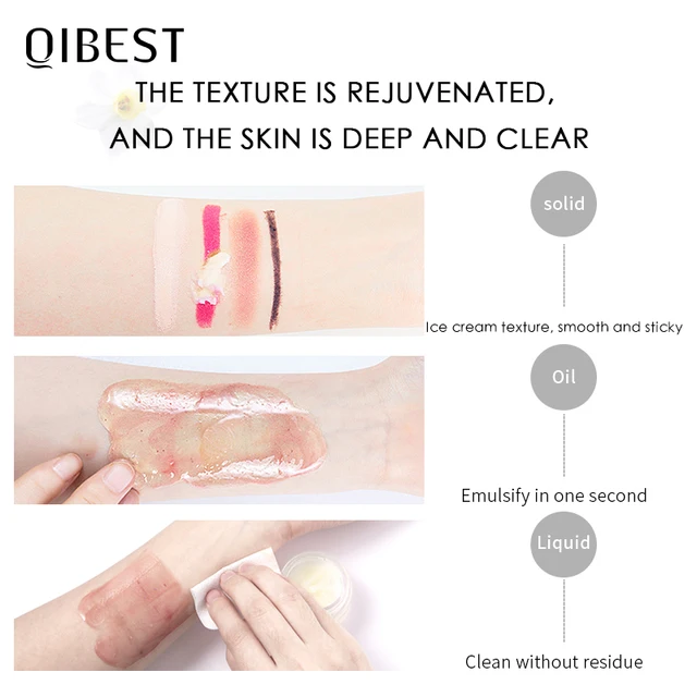 QIBEST Makeup Remover Cream Deep Clean Pores Skin Care Face Eye Lip Cleansing Balm Refreshing Cleansing Cream Faical Cosmetics 5