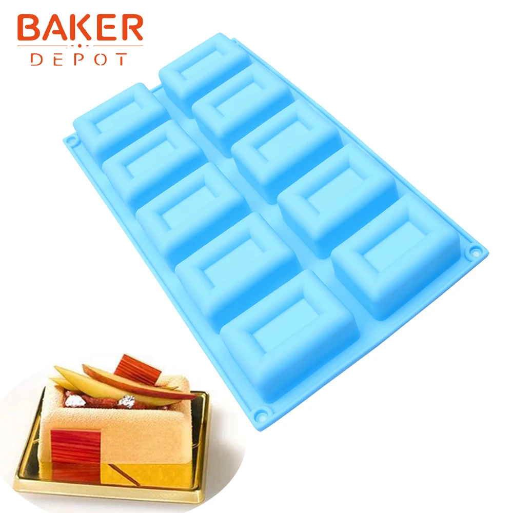 

BAKER DEPOT Silicone mold for mousse cake rectangular bread biscuit chocolate dessert form cake decoration DIY soap resin tool