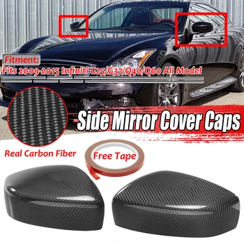 

1Pair Carbon Fiber Add-On Side Rear view Mirror Covers for INFINITI G25 G37 Q40 Q60 2009-2015 High quality Rearview mirror Cover
