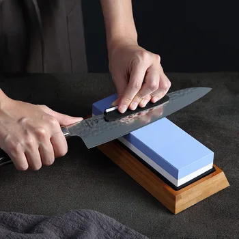 

Whetstone Knife Sharpening Stone 2-Sided Knife Sharpener Set with Non-Slip Base Angle Guide XH8Z