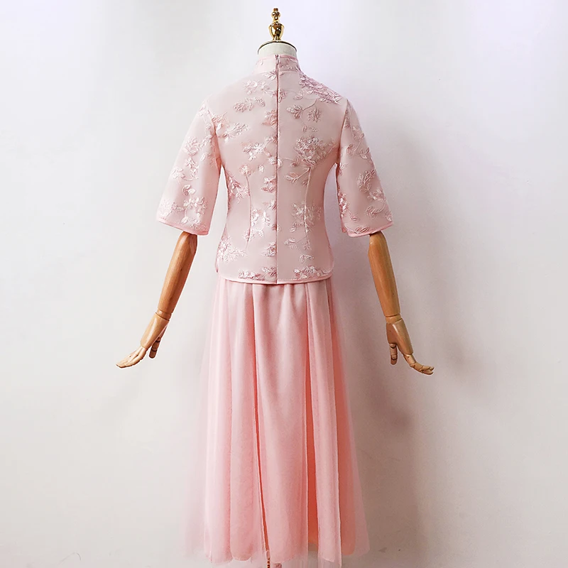 Chinese Traditional Cheongsam Dresswoman Bridesmaid Dress Lady Wedding Party Costume Lady Elegance Vintage Qipao Dance Wear