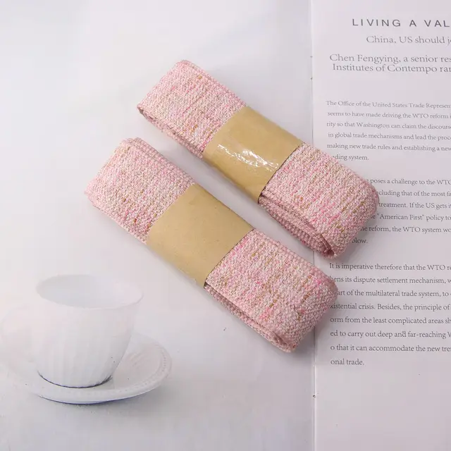 2.5cm Pattern Dress Tie Christmas Ribbon DIY Gift Wrapping Wedding Decoration Hair Accessories Bowknot Hand-Sewn Process Pink