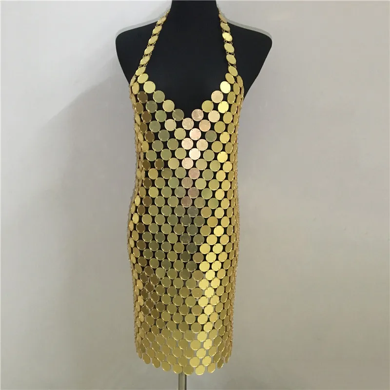 Metal Chain Sequin Dress Luxury Party Dresses JKP4727