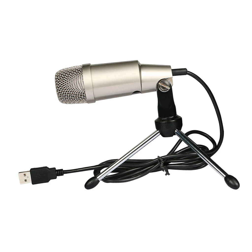 USB Plug& Play конденсаторный микрофон для ПК ноутбук запись с подставкой для штатива
