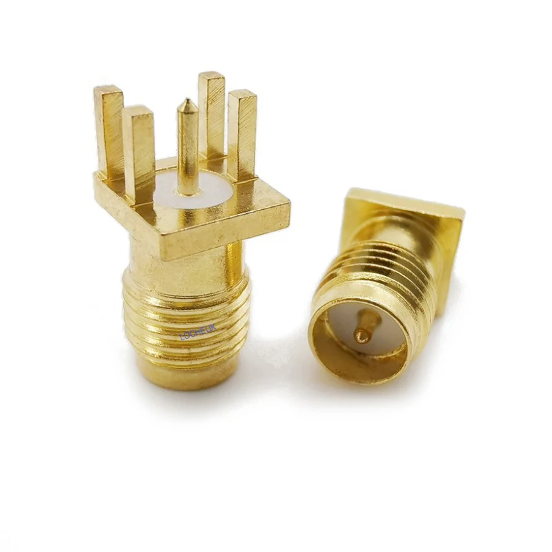 RP SMA Female Jack Solder Edge RF Coaxial Connector Gold