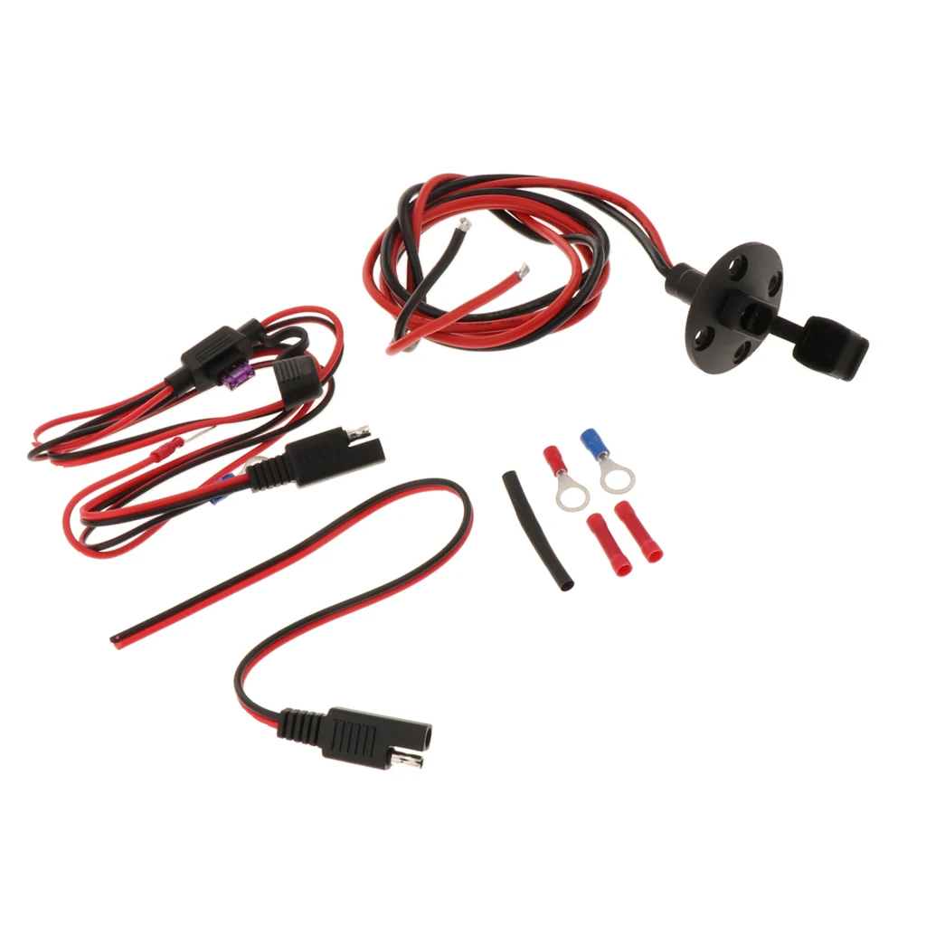 SAE Connector Extension Cable 12 AWG 18AWG Gauge, SAE Waterproof Quick Connect Panel Mount, SAE Socket Sidewall Port