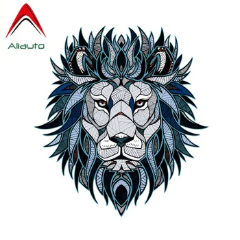 

Aliauto Cartoon Motorcycle Car Sticker Creative Lion Head Pattern Decoration Waterproof Reflective Decal PVC,15cm*13cm