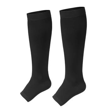 

Healifty Medical Compression Socks Mid-long Open Toe Varicose Stockings Women and Men Medical Knee High Stockings