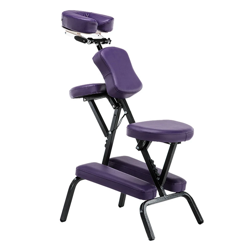 Salon chair Folding Adjustable Tattoo Scraping Chair folding massage chair portable tattoo chair folding beauty bed salon - Цвет: Purple