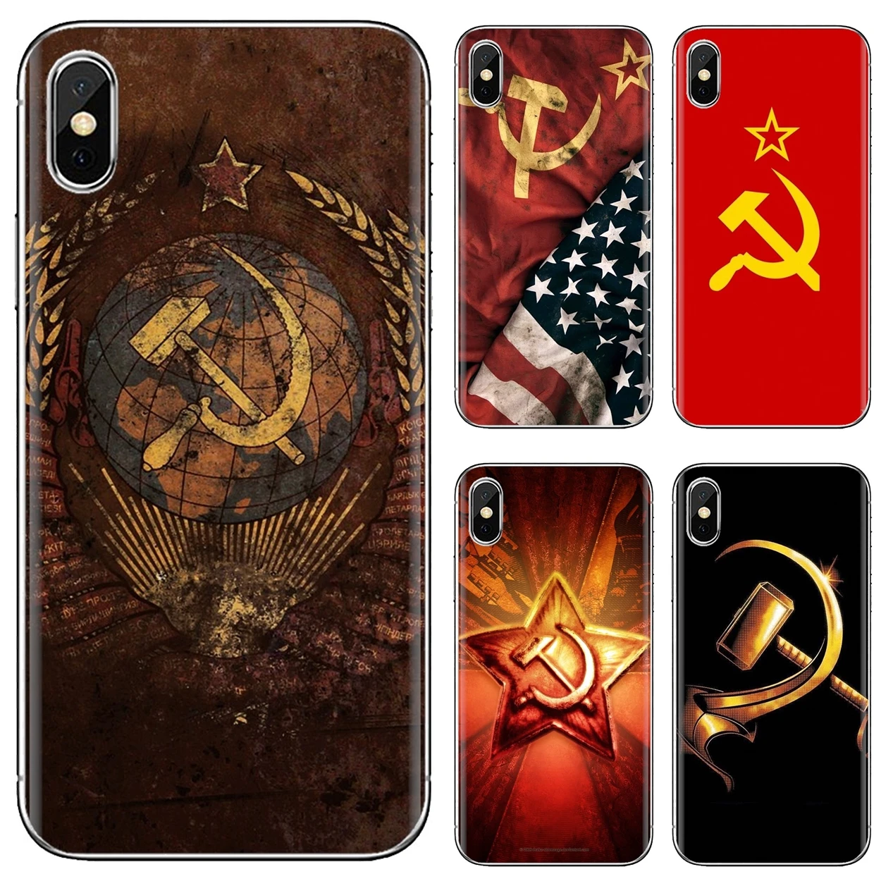 Мягкий чехол для Samsung Galaxy A10 A30 A40 A50 A60 A70 S6 Active Note 10 Plus Edge M30 красный Советский Союз