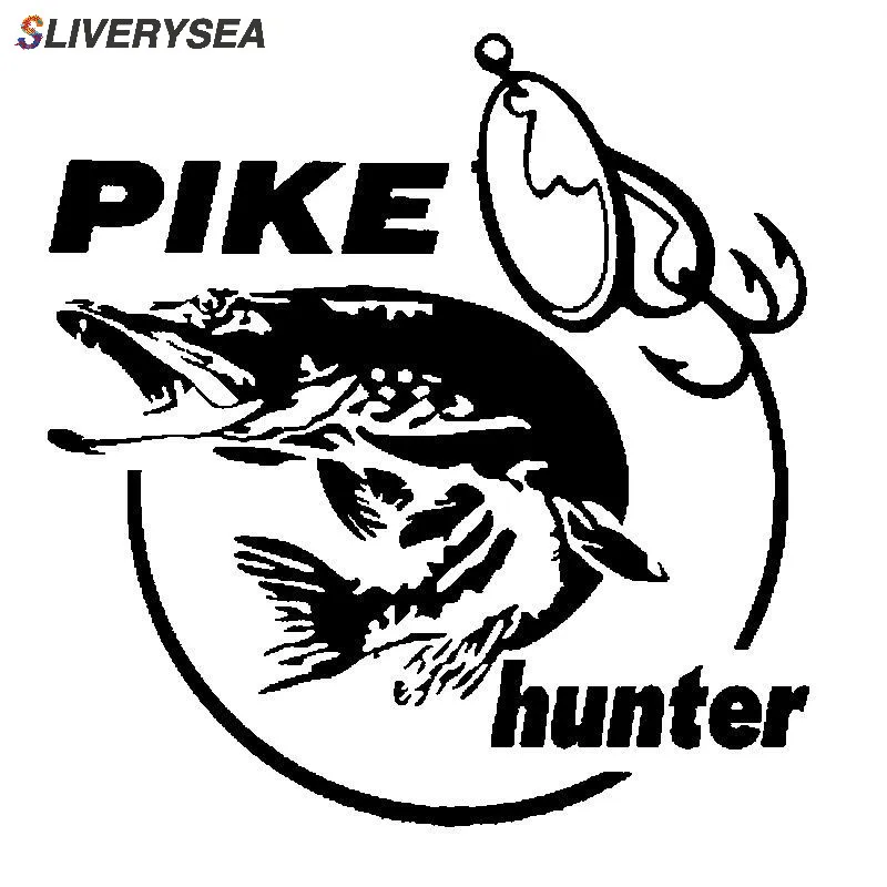 

SLIVERYSEA PIKE Hunter Fish Car Stickers Vinyl Decal Car Styling Motorcycle Accessories