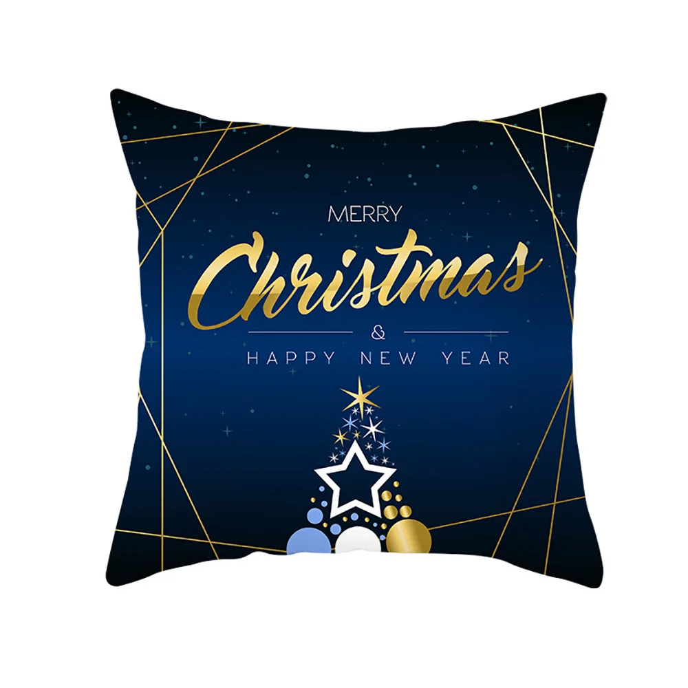 Lychee цветные синие рождественские Чехлы для подушек из полиэфирной персиковой кожи 45x45 см наволочки для подушек для спальни дома и офиса - Цвет: 36