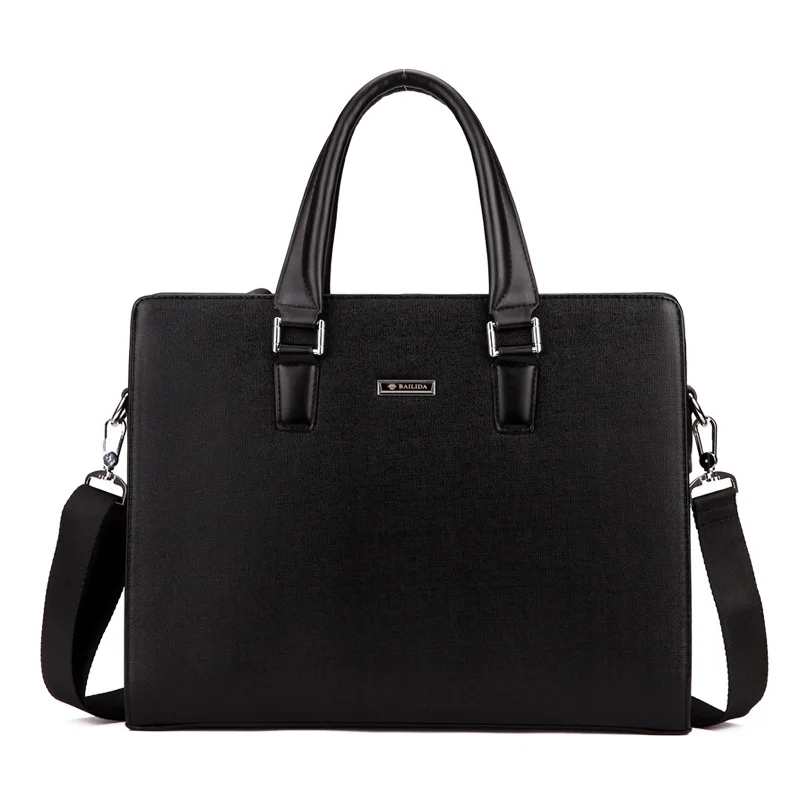 

New Style Business Briefcase Men's Handbag Shoulder Bag Leather Bag A4 Paper Shoulder MEN'S Bag