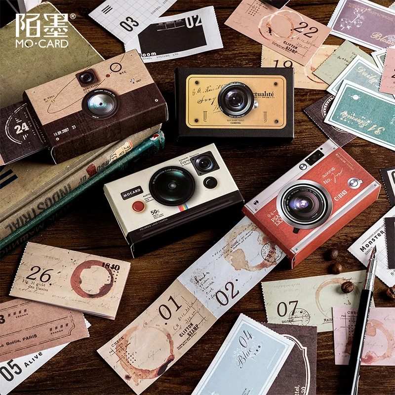 

Vintage Time Machine Series Cute Custom Sticker Diary Stationary Flakes Scrapbook DIY Decorative Label Writable boxed stickers