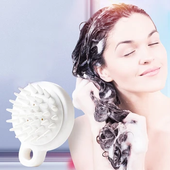 

White Silicone Comb Head Massager Magic Shampoo Massage Comb Bath Brush Washing Comb Shower Head Hair Massager Wide Tooth