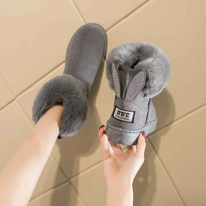 Women's Waterproof Plush Snow Boots with Low Heels main image 1