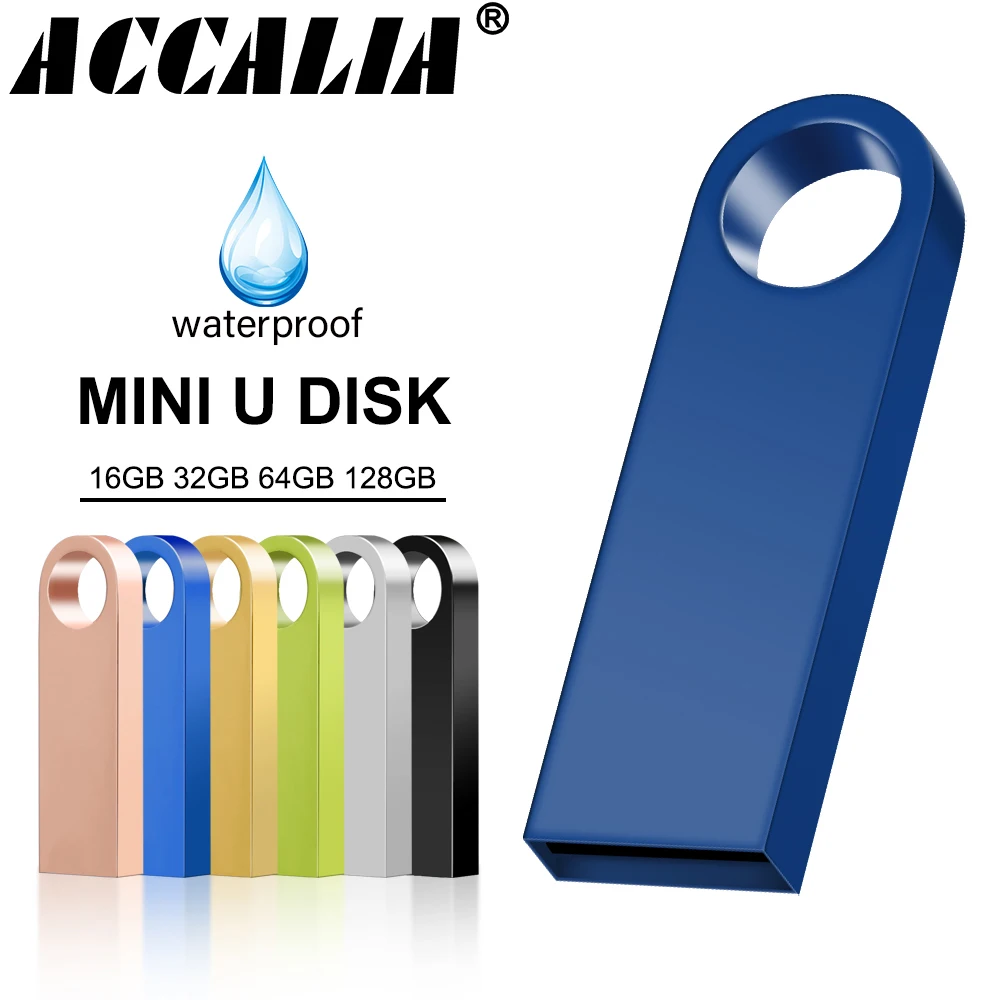 Pendrive usb metálico de 32GB, 128GB, 64GB, 16GB, 8GB, 2,0, para llavero con logotipo personalizado